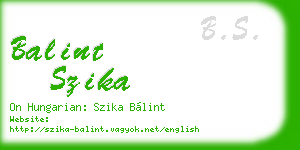 balint szika business card