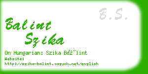 balint szika business card